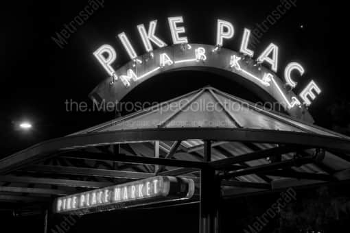 Pike Place Market Bus Station -- Seattle Black and White Photography
