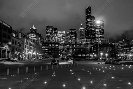 Seattle Black and White Photography of The Seattle Skyline from Century Link Field The Seattle Skyline from Century Link Field -- Seattle Black and White Photography