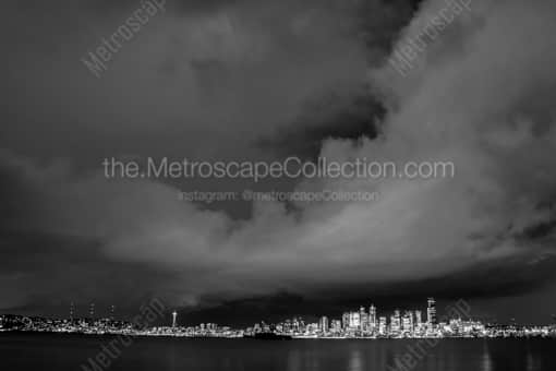 Seattle Black and White Photography of The Seattle Skyline from Seacrest Marina Park The Seattle Skyline from Seacrest Marina Park -- Seattle Black and White Photography