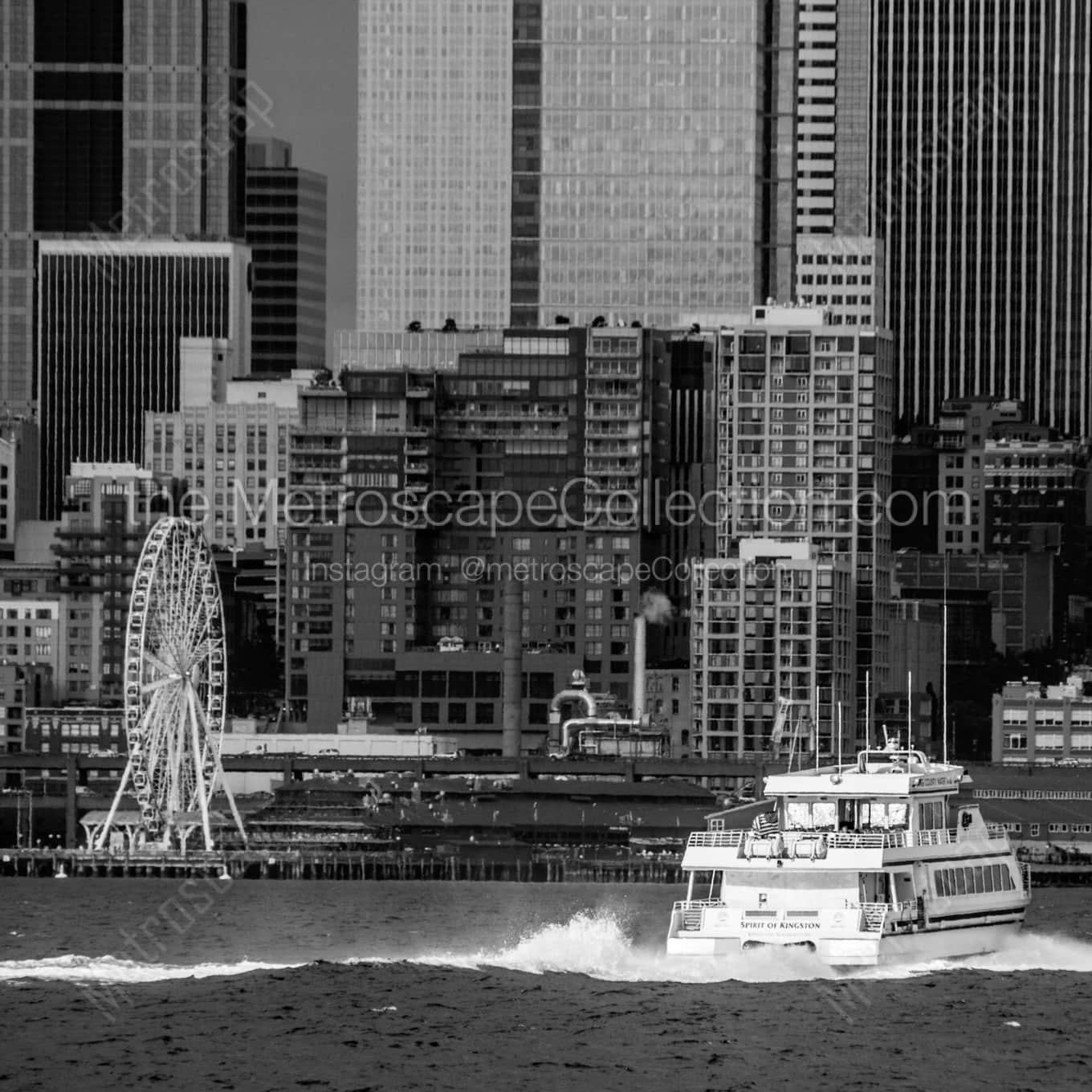 A Puget Sound Ferry landscape black and white Photography A Puget Sound Ferry landscape black and white Photography square crop