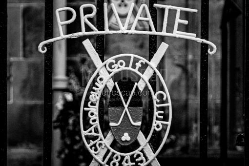 The Private Gate at St Andrews Golf Club -- St Andrews Black and White Photos