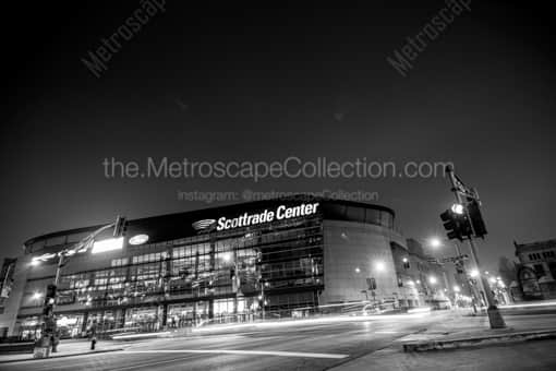 St Louis Black and White Photography of The Scottrade Center home to the St Louis Blues The Scottrade Center home to the St Louis Blues -- St Louis Black and White Photography