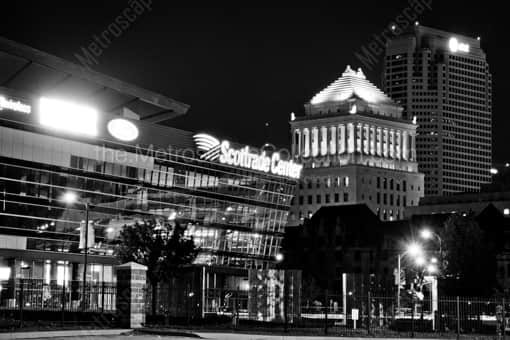 St Louis Black and White Photography of The Scottrade Center and Downtown St. Louis The Scottrade Center and Downtown St. Louis -- St Louis Black and White Photography