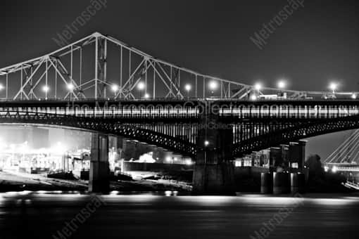 The MLK Jr and Eads Bridges -- St Louis Black and White Photos