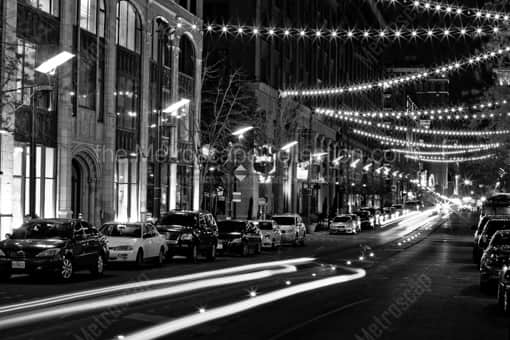 Washington Street at Night -- St Louis Black and White Photos