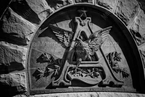 The Anheuser Busch Logo in Stone -- St Louis Black and White Photos