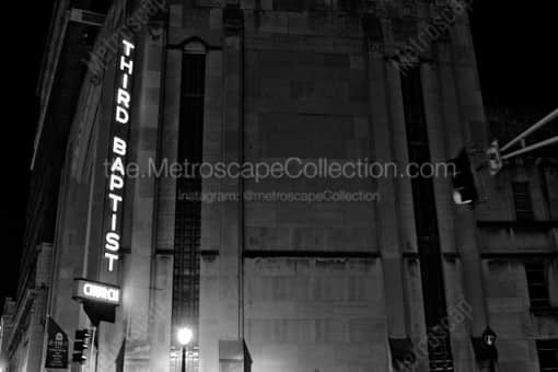 The Third Baptist Church on Grand Ave -- St Louis Black and White Photos