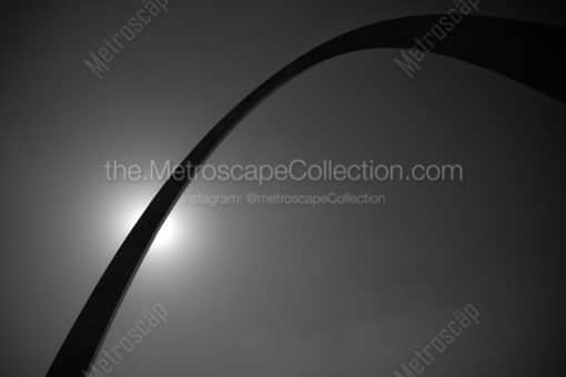 The Gateway Arch Silhouetted by the Sun -- St Louis Black and White Photos