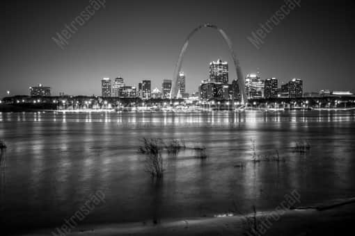 St Louis Black and White Photography of The Gateway Arch Over the St Louis Skyline The Gateway Arch Over the St Louis Skyline -- St Louis Black and White Photography