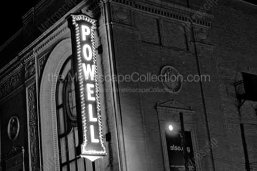 The Powell Theater Sign -- St Louis Black and White Photos
