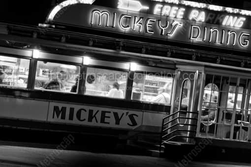 The Iconic Mickeys Dining Car -- St Paul Black and White Photos