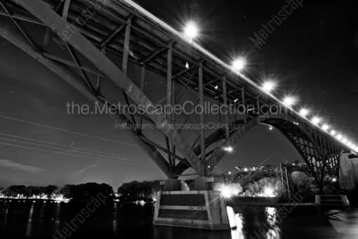 The Smith High Bridge at Night -- St Paul Black and White Photos