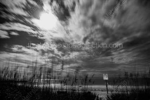 St Pete Beach at Night -- St Petersburg Black and White Photography