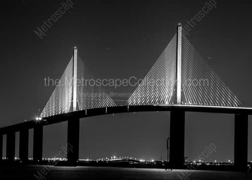 The Sunshine Skyway Bridge -- St Petersburg Black and White Photography