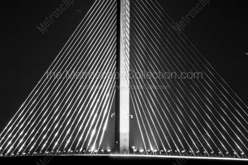St Petersburg Black and White Photography of A Tight Shot of the Support Cables of the Sunshine Skyway Bridge A Tight Shot of the Support Cables of the Sunshine Skyway Bridge -- St Petersburg Black and White Photography