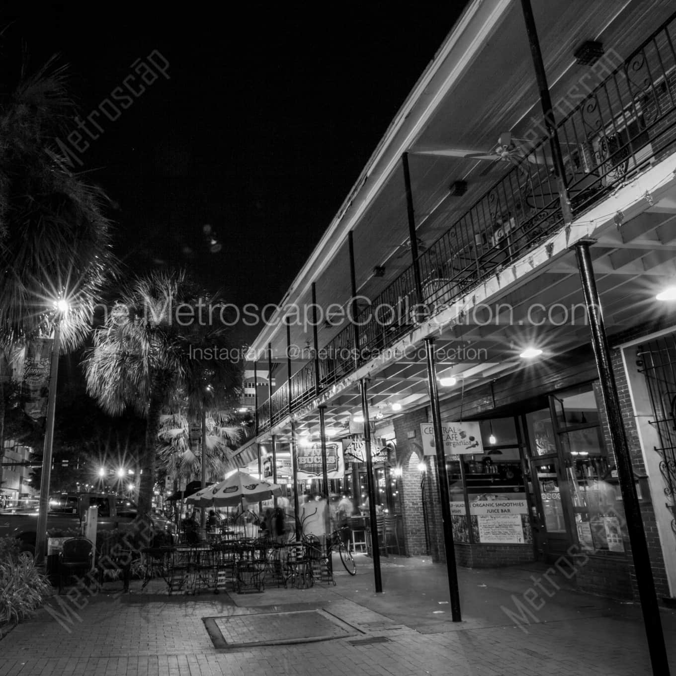 Smoothies on Central Ave landscape black and white Photography square crop