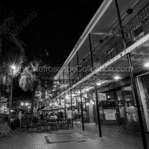 Matte Black WOOD Framed Black and White St Petersburg Photograph: Smoothies on Central Ave in a Square Matte Black Wood Frame