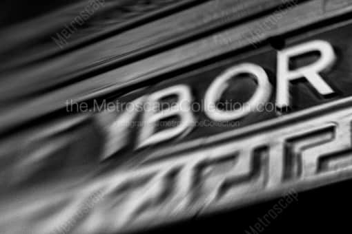 A Blurry Ybor City Sign -- Tampa Black and White Photography