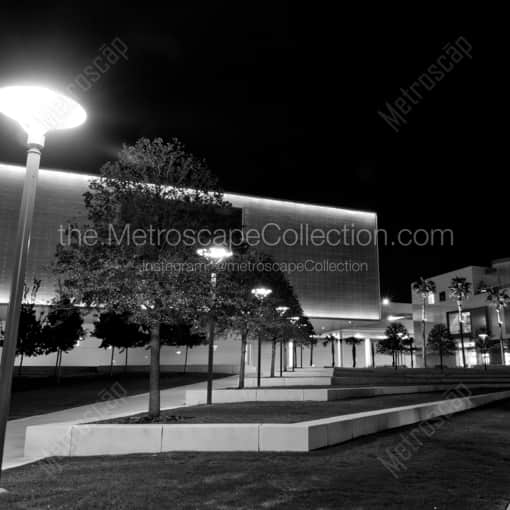 Matte Black WOOD Framed Black and White Tampa Photograph: The Glazer Childrens Museum in a Square Matte Black Wood Frame