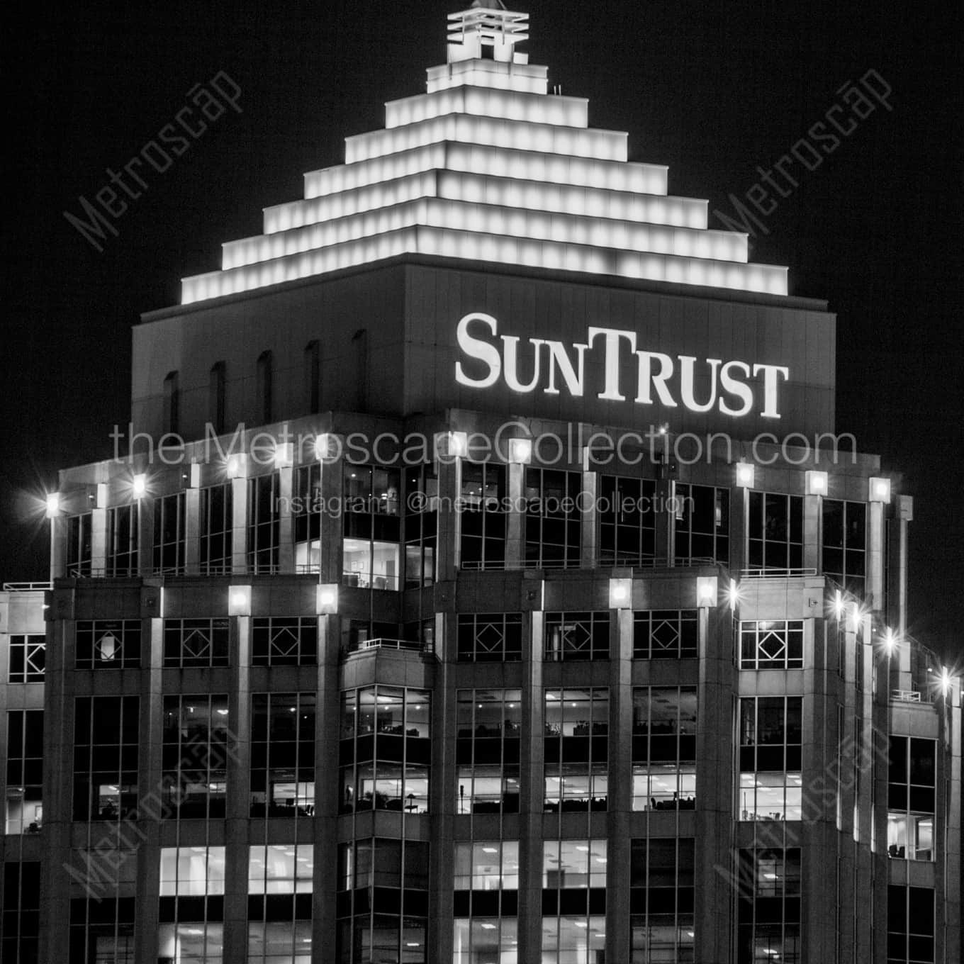 The Suntrust Building landscape black and white Photography square crop