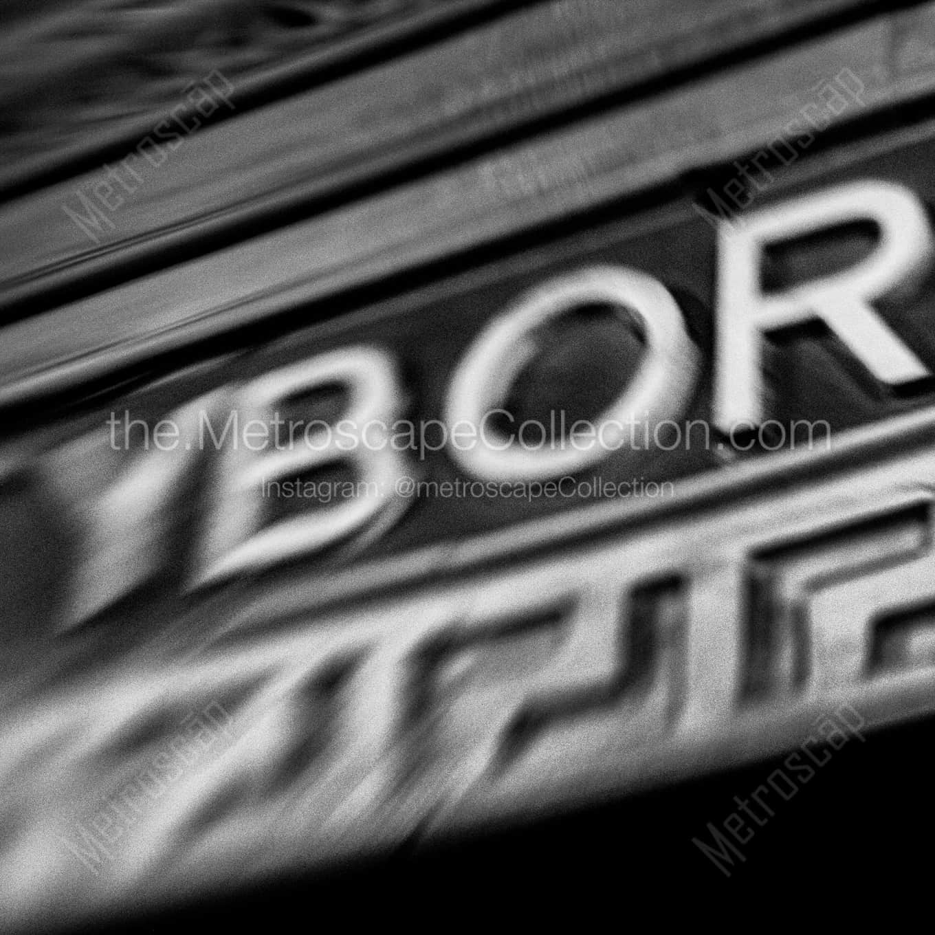 A Blurry Ybor City Sign landscape black and white Photography A Blurry Ybor City Sign landscape black and white Photography square crop