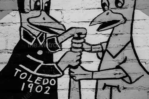 A Small Mud Hens Mural -- Toledo Black and White Photos