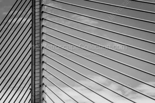 Toledo Black and White Photography of Support Cables on the Veterans Glass Skyway Bridge Support Cables on the Veterans Glass Skyway Bridge -- Toledo Black and White Photography