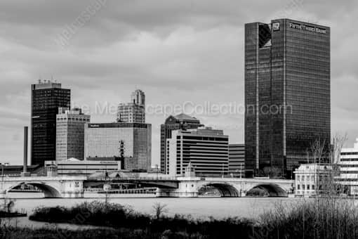 Toledo Black and White Photography of A Gray Daytime Toledo Skyline from the Northeast A Gray Daytime Toledo Skyline from the Northeast -- Toledo Black and White Photography