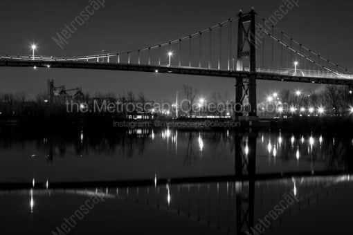 The Anthony Wayne Bridge at Night -- Toledo Black and White Photos