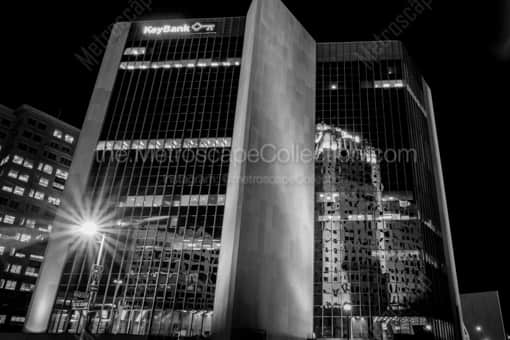 Toledo Black and White Photography of The 300 Madison Building in Downtown Toledo at Night The 300 Madison Building in Downtown Toledo at Night -- Toledo Black and White Photography