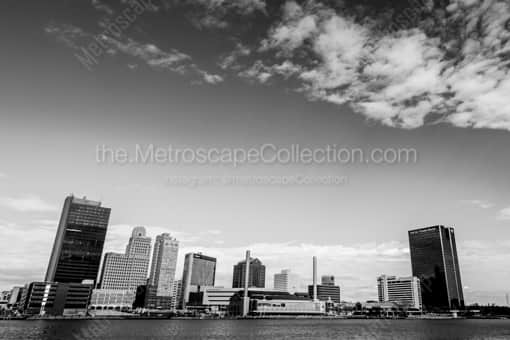 Toledo Black and White Photography of The Downton Toledo Skyline on an Early February Morning The Downton Toledo Skyline on an Early February Morning -- Toledo Black and White Photography