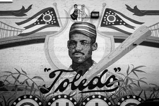 Toledo Black and White Photography of The Moses Fleetwood Walker Mural in Hensville The Moses Fleetwood Walker Mural in Hensville -- Toledo Black and White Photography
