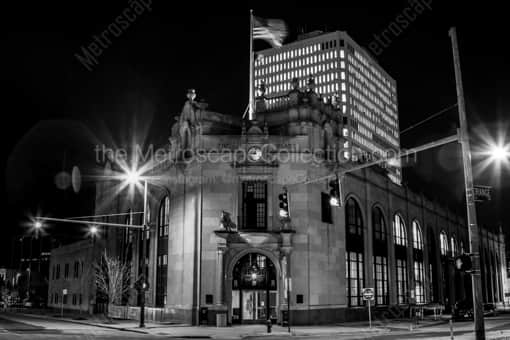 The Toledo Blade Building at Night -- Toledo Black and White Photos