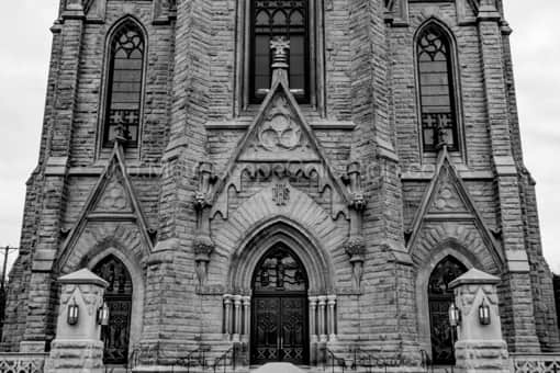Historic St. Patricks Church in Toledo -- Toledo Black and White Photos