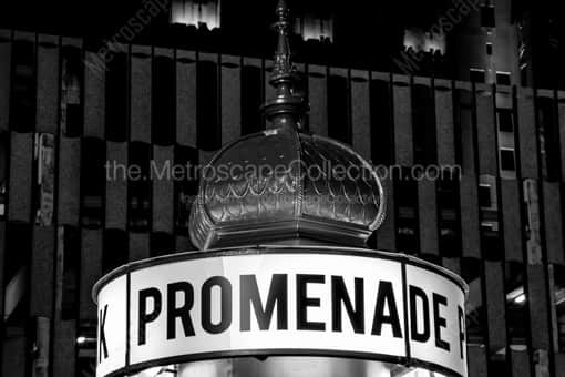 A Promenade Park Info Kiosk -- Toledo Black and White Photos
