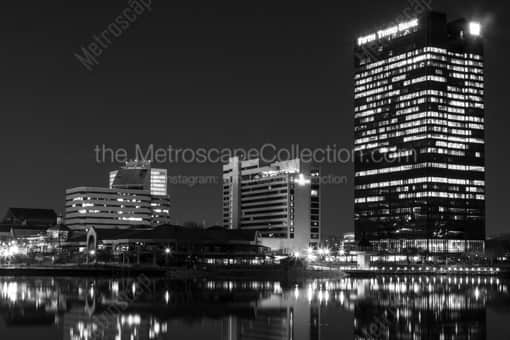 Toledo Black and White Photography of The Fifth Third Center at One Seagate at Night The Fifth Third Center at One Seagate at Night -- Toledo Black and White Photography