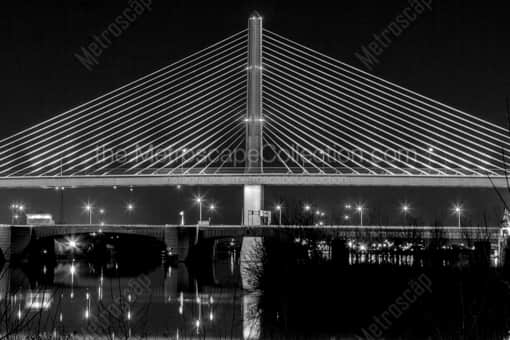 Toledo Black and White Photography of The Interstate 280 Veterans Glass Skyway Bridge over the Maumee River The Interstate 280 Veterans Glass Skyway Bridge over the Maumee River -- Toledo Black and White Photography