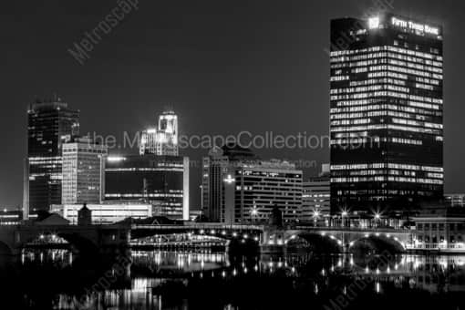Toledo Black and White Photography of The Fifth Third Center on the Maumee River at Cherry Street The Fifth Third Center on the Maumee River at Cherry Street -- Toledo Black and White Photography