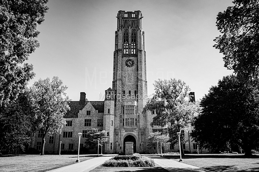 University Hall on University of Toledo Campus -- Toledo Black and White Pictures