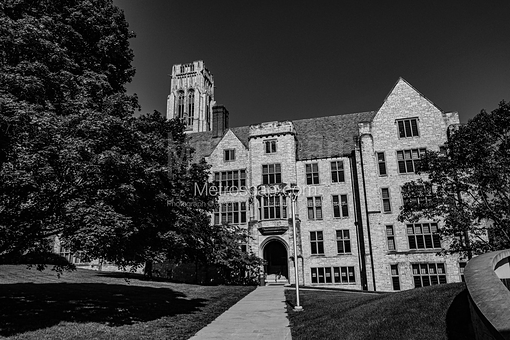 University Hall from Libby Hall -- Toledo Black and White Pictures