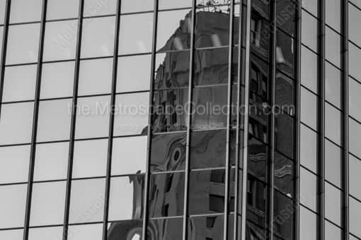 A Glass City Skyscraper Reflects in the Glass of Another Glass City Skyscraper -- Toledo Black and White Photos