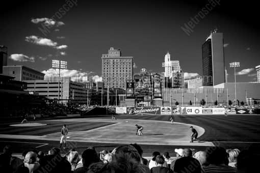 Toledo Black and White Photography of The Toledo Skyline from Inside Fifth Third Field The Toledo Skyline from Inside Fifth Third Field -- Toledo Black and White Photography
