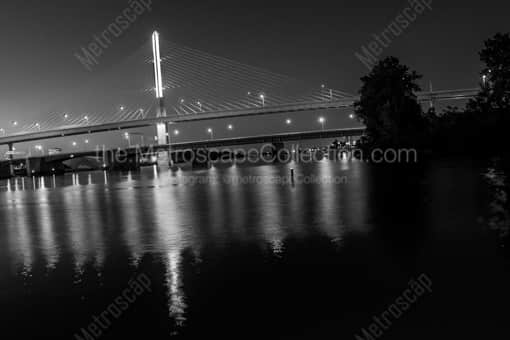 The Veterans Glass City Skyway Bridge -- Toledo Black and White Photos