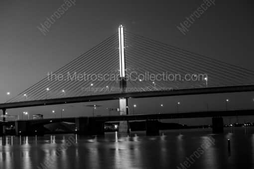 The Glass City Skyway Bridge -- Toledo Black and White Photos