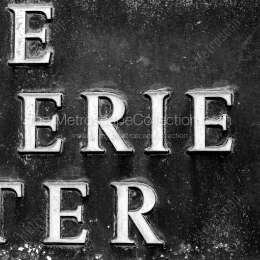Toledo Black and White Photography of Close up of the One Lake Erie Center Sign Close up of the One Lake Erie Center Sign -- Toledo Black and White Photography