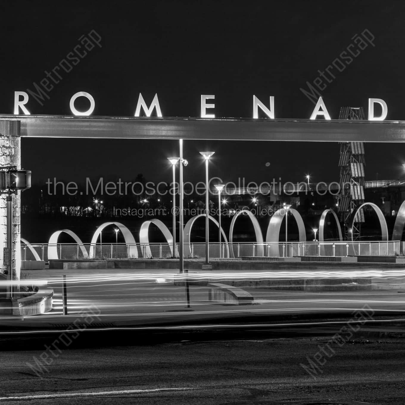 Promenade Park Entrance landscape black and white Photography square crop