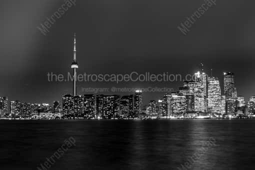 Downtown Toronto at Night -- Toronto Black and White Photos