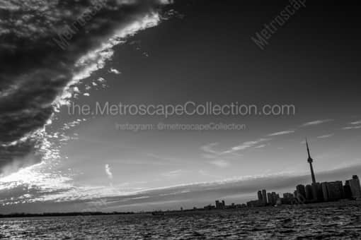 The Toronto Skyline on the Shores of Lake Ontario -- Toronto Black and White Photos