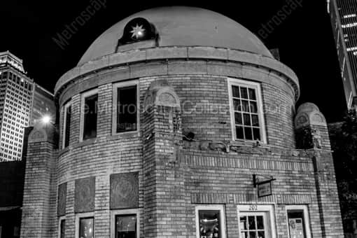 Blue Dome at Night -- Tulsa Black and White Photos