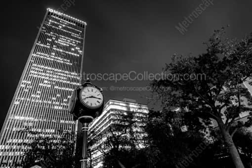 The Bank of Oklahoma Building at Night -- Tulsa Black and White Photos